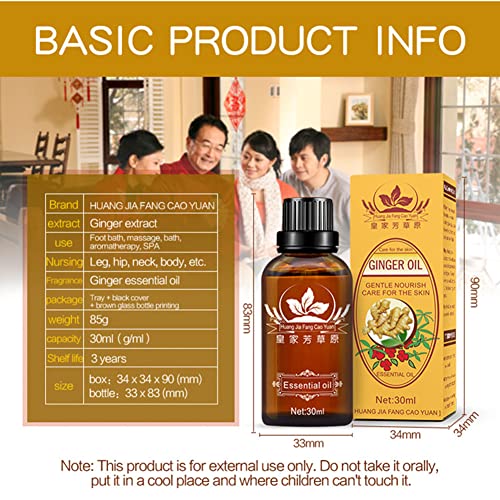 2 Pack New Plant Drainage Ginger Essential Oils 100% Pure Natural Oil Antiperspirant Body Care 30Ml #TOP6