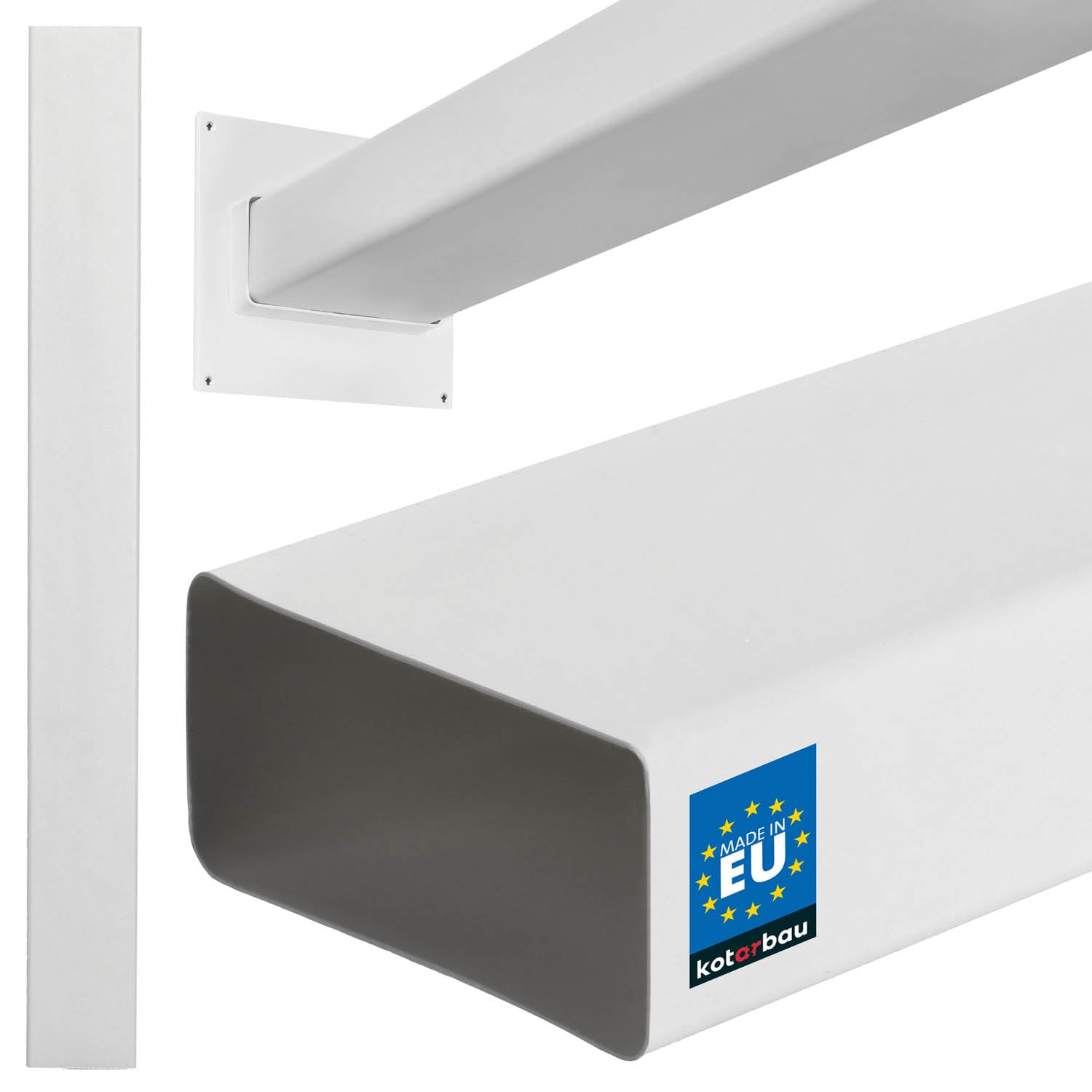 Kotarbau 100 Cm Kotarbau® Flat Duct 110 Mm X 55 Mm Plastic Ventilation Duct Length Efficient Flat Duct System For Optimal Ventilation Flat Duct Exhaust Duct Extractor Hood White