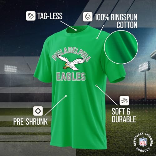 Team Fan Apparel NFL Adult Retro Gameday Unisex T-Shirt, Tag-Less Comfortable Football Apparel, Officially Licensed (Philadelphia Eagles - Kelly Green, Large) - Image 3