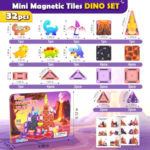 Mini Magnetic Tiles DROPS TO (DINOSAUR SET ONLY) - image 7