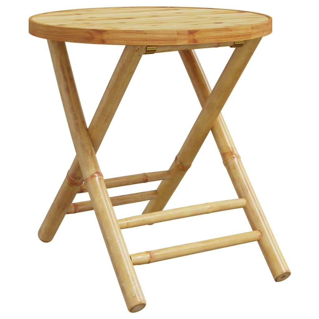Set bistrot pieghevole con cuscini 3 pezzi bambù grigio scuro set di mobili da tavolo e sedie, per terrazza, tipo bistrot, piccoli balconi, terrazze
