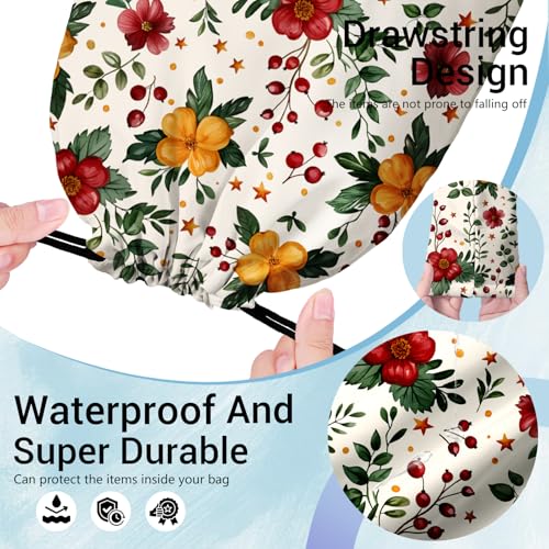 Image of Watercolor Floral Leaves Grip Bag for Gymnasts Gymnastics Drawstring Bags Men Women Outdoor Grips