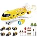 Coolplay Flugzeug mit Auto Baufahrzeuge für Kinder, Transporter Spielzeugautos Geschenk Flugzeug Spielzeug Auto für Ab 3-6 Jahre Junge Kinder