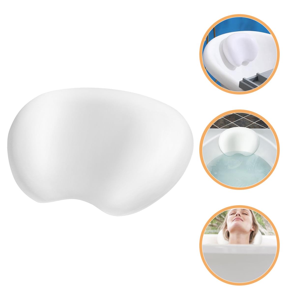 Almohada para Reposacabezas de Baño de Lujo en PU Blanco Función Relajante y Alivio de Fatiga para Uso en Bañera en Casa