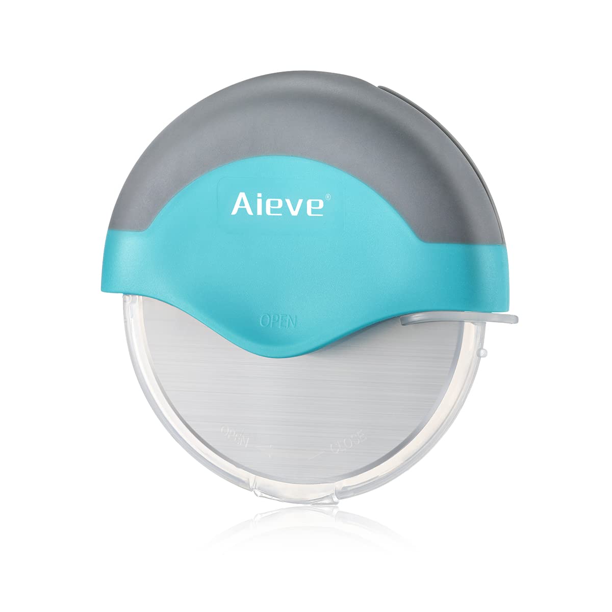 AIEVE 피자 커터 안전 케이스 스테인리스 스틸 회전식 날카로움 사용이 간편 컴팩트한 보관함 분해 가능 청소가 용이함 식기세척기 피자 절단에 안전함 냉동 피자 반죽