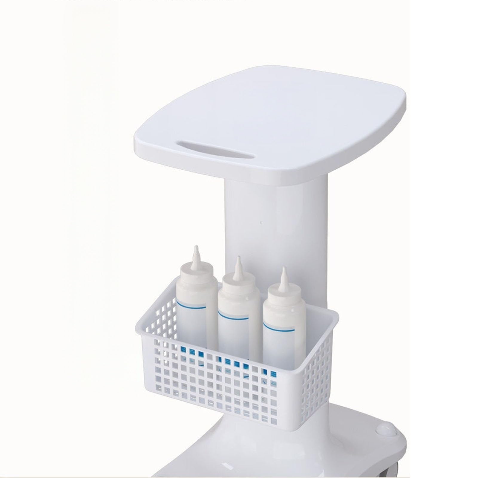 Carro móvil para salón de belleza con cesta de almacenamiento y ruedas para equipos y suministros de esteticista
