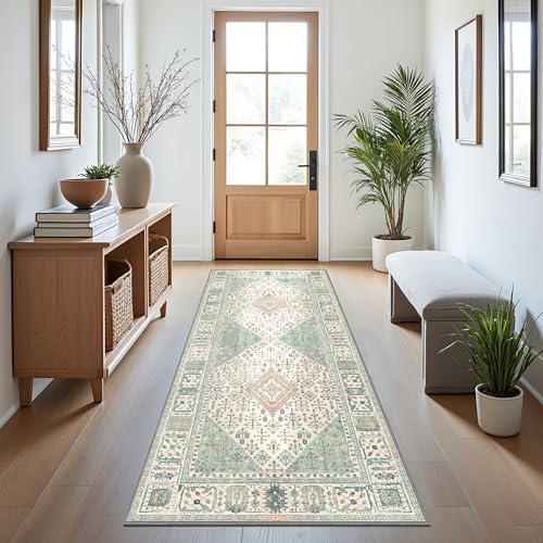 GENIMO 2x5 Washable Oat Green Hall and Kitchen Runner Rugs