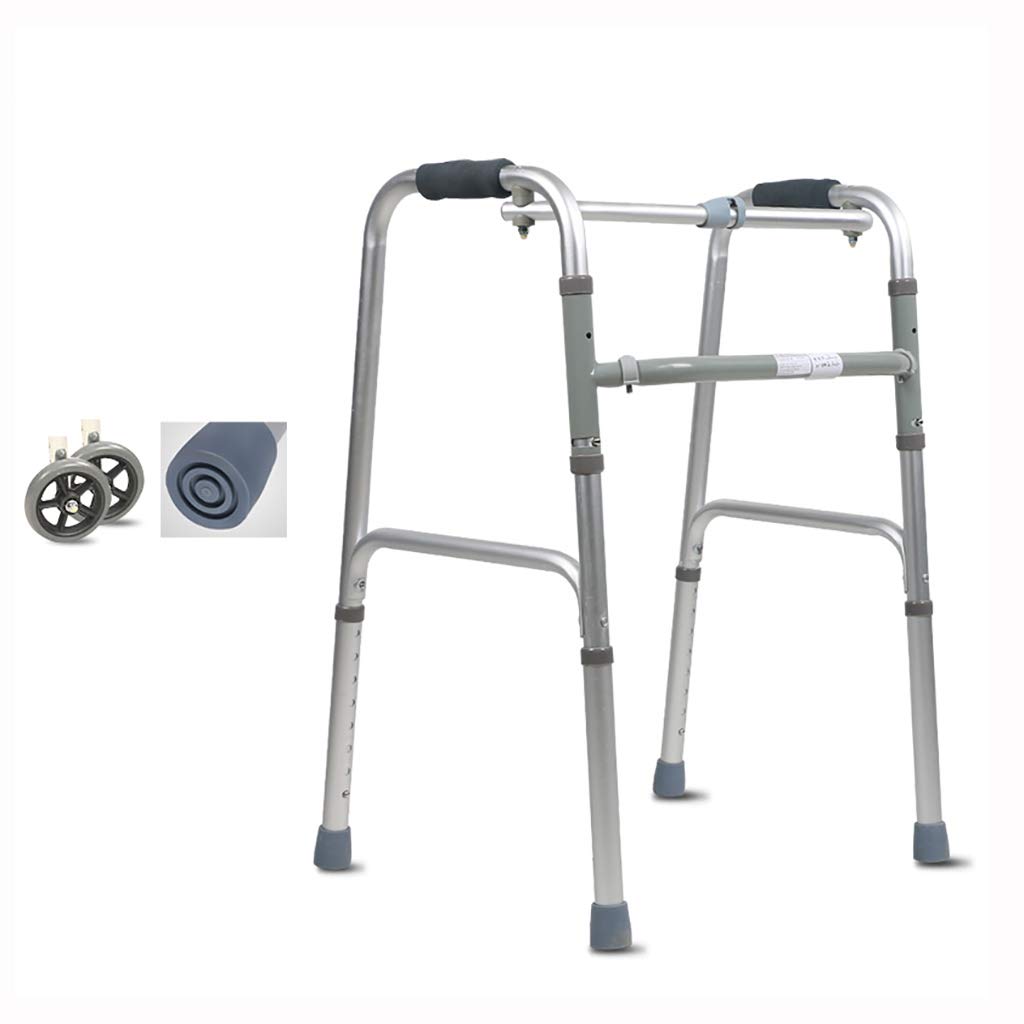 Andador de aluminio plegable ligero para caminar, ayuda a la movilidad para caminar, andador con 2 ruedas para ancianos, estrella de luz