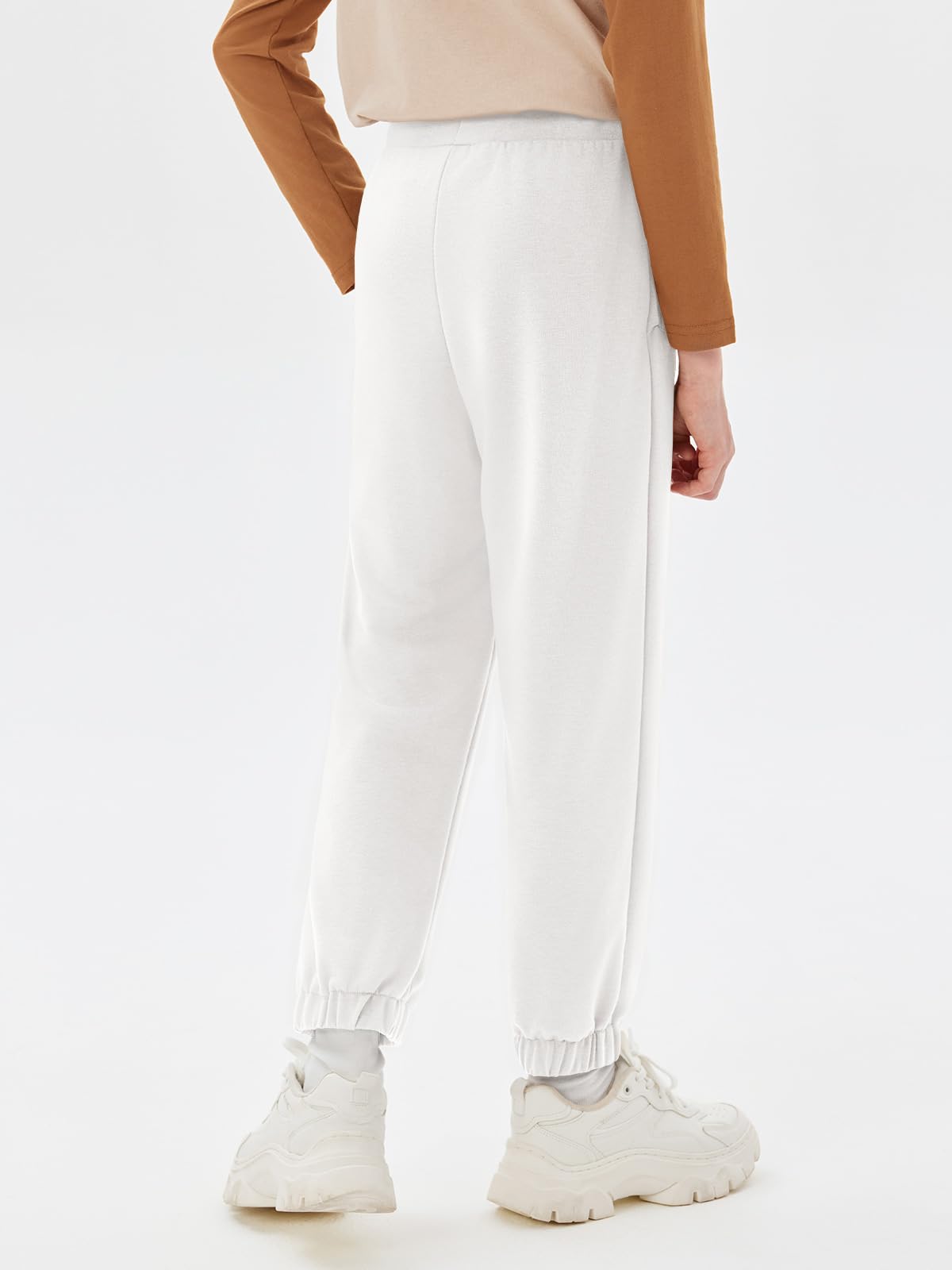 Pantalones de chándal para niños corte regular ligeros monocolor cintura elástica bolsillos