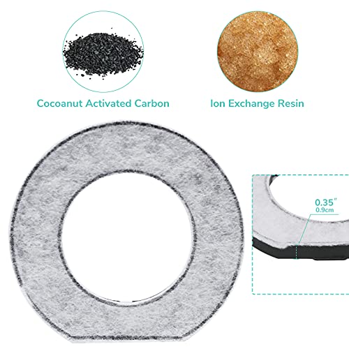 LumoLeaf Ersatzfilter für 2 l Haustier Wassernapf Kokosnuss Aktivkohle Filter für Hund Wasserspender (Weiß, 2 Pack)