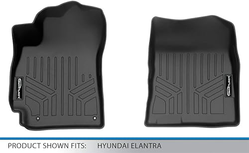 Miniatura 4 de SMARTLINER Juego de alfombrillas de primera fila para todo tipo de clima, compatibles con Hyundai Elantra 2021-2025