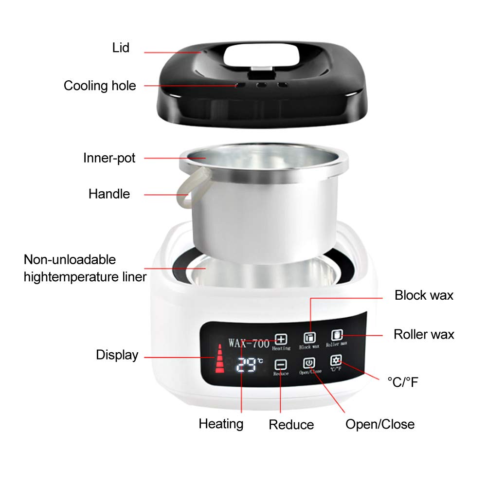 Wachswärmer 500 ml Home Waxing Heater Automatische Temperaturregelung Elektrische Haarentfernung Wachsschmelzmaschine EU-Stecker