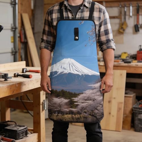 Delantal de trabajo Mt. Fuji con 8 bolsillos y ajuste cruzado miniatura 5