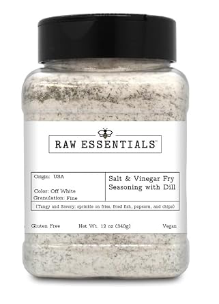 Raw Essentials Salt and Vinegar with Dill Gourmet Fry Seasoning, 12 Ounce