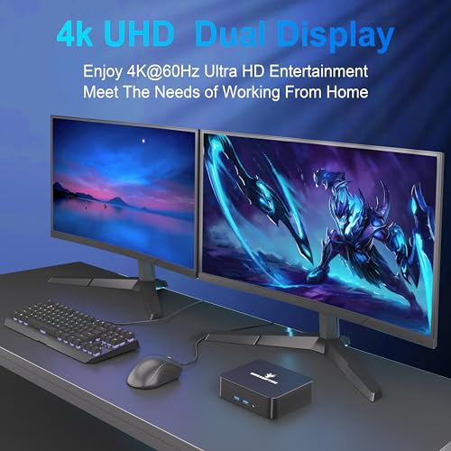 Image of DREAMFYRE Mini PC 12th N95 (Up to 3.4Ghz), 16GB DDR4 512GB SSD, Mini Computer with Type-C WiFi5, BT4.2, UHD 4K, Gigabit Ethernet Vesa, Home /Office /Business Micro Pc Small pc