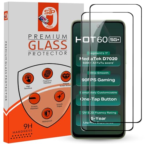 Image of Premium HD+ Tempered Glass Screen Protector Guard Compatible For Infinix Hot 60 5G+ (6.7 Inch, Pack of 2) | Edge to Edge Coverage With Easy to installation kit for Smartphone
