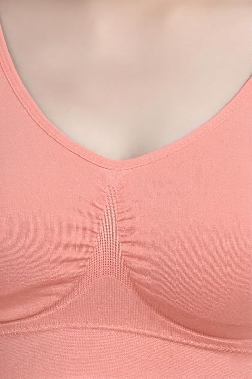 Image of Seamless Comfort: Padded Slip-On Sports Bra for Women - Effortless Support and Style (Free Size-Best for 30 to 36 Boob Size)
