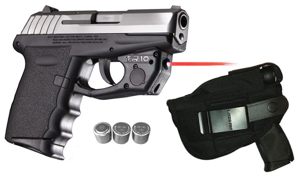 Laser Kit for SCCY Gen 1 & 2 CPX-1 DVG-1 CPX-2 CPX-3 CPX-4 Without a Rail, Includes ArmaLaser TR10S / TR10 Red Sight, Tactical LASERPRO® Holster & 2 Extra Batteries [Not fit gen 3 w/Rail]