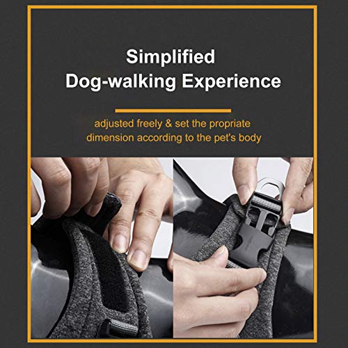 DECDEAL Colete acolchoado para cão No-Pull Super Light Ventilative Back Trela Ajustável No-Choke Tug