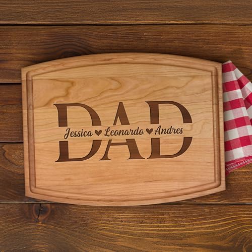 Tabla de cortar personalizada para papá, regalo para el Día del Padre, tabla de madera personalizada con diseño 'Dad' miniatura 6