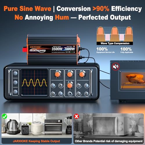 Inverter 3500W 7000W avec télécommande filaire et double prise secteur EU - 4