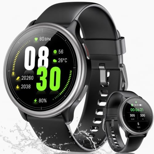 Reloj Inteligente Mujer Hombre Redondo, 3ATM Reloj Deportivo Muje...