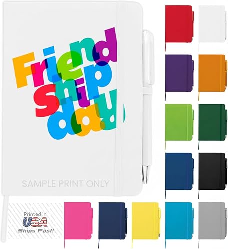 Miniatura 16 de Cuaderno personalizado con nombre, texto o logotipo, diario personalizado de 100 páginas, 5 x 7 pulgadas, tapa dura y bolígrafo de cuero sintético,