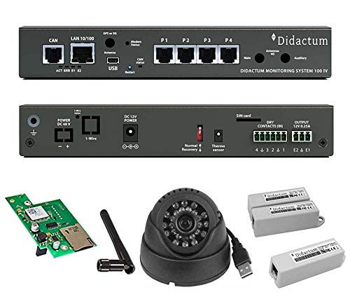 Preisvergleich Produktbild Überwachungsset mit Monitoring System 100 sowie Überwachungskamera, GSM-Modem, Temperatur- & Türkontakt-Sensor