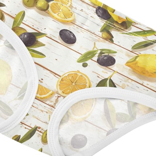 Wusikd Lemon Leaves Girls' Underwear Cotton Girls Briefs Soft Toddler Underwear 2T4