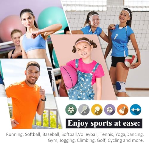Image of Proberos 6 PCs Sport Headbands, Slim Sweatbands for Men Women, Stretchy Non-Slip Design, Fashion Headbands for Gym Yoga Fitness Running Yoga, 6 Color