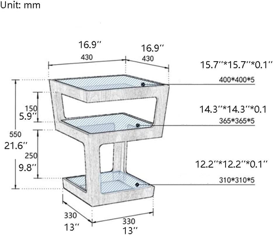 Table basse moderne salon avec support rangement en verre