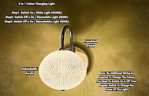 Image of FILLISKA Luxurious Acrylic Crystal Wall Lamp with Adjustable Colour Changing Function, Elegant Finish