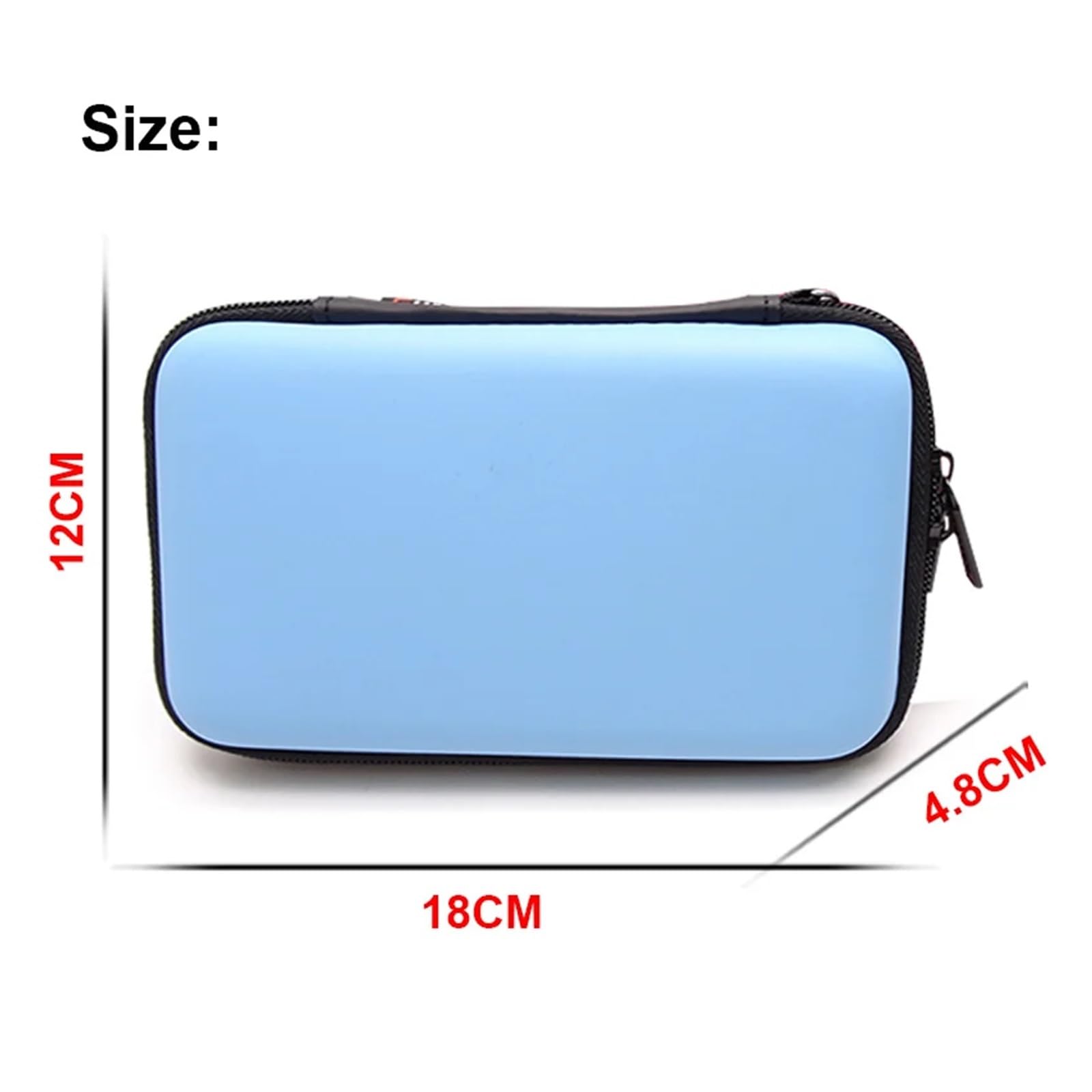 Estuche de almacenamiento para disco duro, 2 unidades, organizador de cables electrónicos de gran tamaño, tarjeta de memoria, unidad flash USB, funda de viaje de 18 x 12 x 4,8 cm