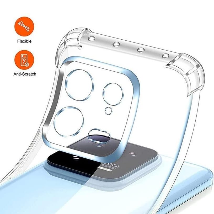 Image of BOXXO Flexible Back Cover for Xiaomi 13 Pro 5G | Back Cover Transparent Clear Shockproof Case Four Corner Protection | Slim Protective Mobile Phone Cover for Xiaomi 13 Pro 5G