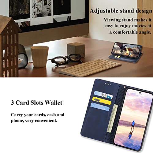 Keihok Leather Case Designed For Samsung Galaxy A34 5G Case, Samsung Galaxy A34 5G Wallet Case With Card Slots And Folding Stand, Pu Leather Magnetic Flip Cover, Full Protection. (Blue) #TOP1