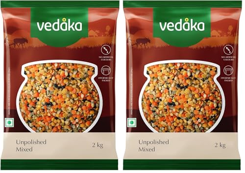Image of Amazon Brand - Vedaka Premium Unpolished Mixed Dal 2 kg |Naturally Rich in Protein | Naturally Cholesterol Free (Pack of 2)