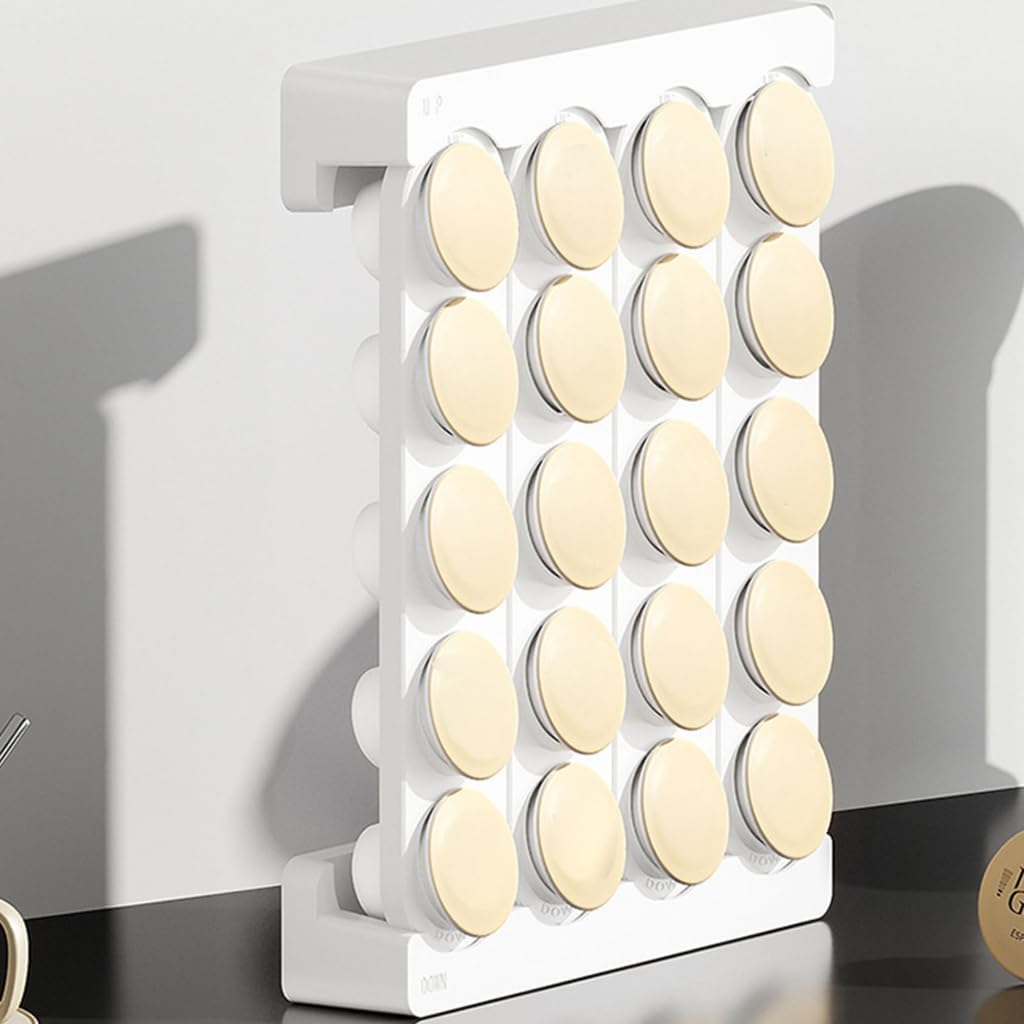 20 Capacity Coffee Pods Shelf Space Saving Wall Mounted ABS Display Rack Kitchen Counter Storage