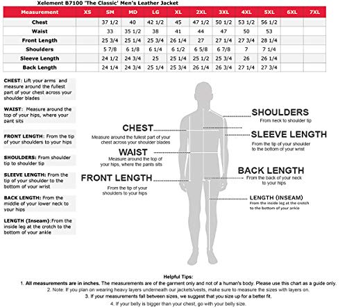 Xelement B7100 Men's 'Classic' Black Top Grade Leather Motorcycle Biker Jacket - X-Large #TOP4