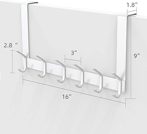 Miniatura 5 de DOKU - Gancho para colgar sobre la puerta, resistente para colgar sobre la puerta, para abrigo, bata, sombrero, ropa, toallas, organizador de baño,