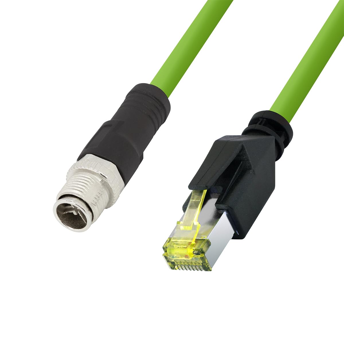 Logilink CQM075S - M12 CAT6A Industrial Patch Cable, PUR, M12 X-coded to RJ45, 5 m
