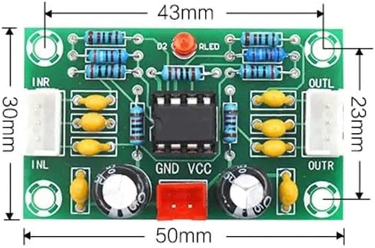 Pre-Amplifier Module Digital Audio Front Amplifier Board Preamplifier 5 Times Rate Wide Voltage