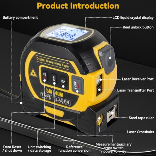 Mesure laser portable pour calculer sans aide les dimensions des pièces sombres - 6