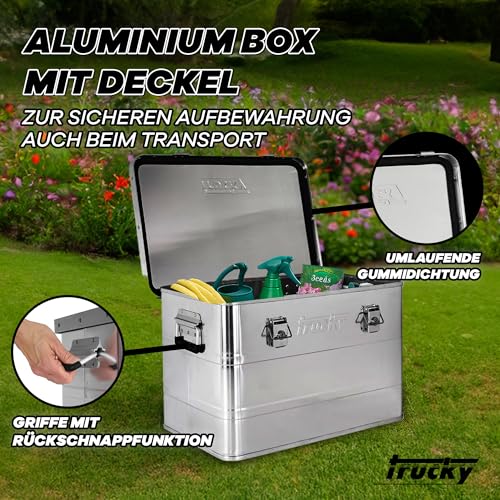 Trucky Aluminium Box mit Deckel Silber Alu Kiste Alukiste Auswahl Transportbox Metallbox Aufbewahrungsbox Boxen Abschliessbar Metallkiste