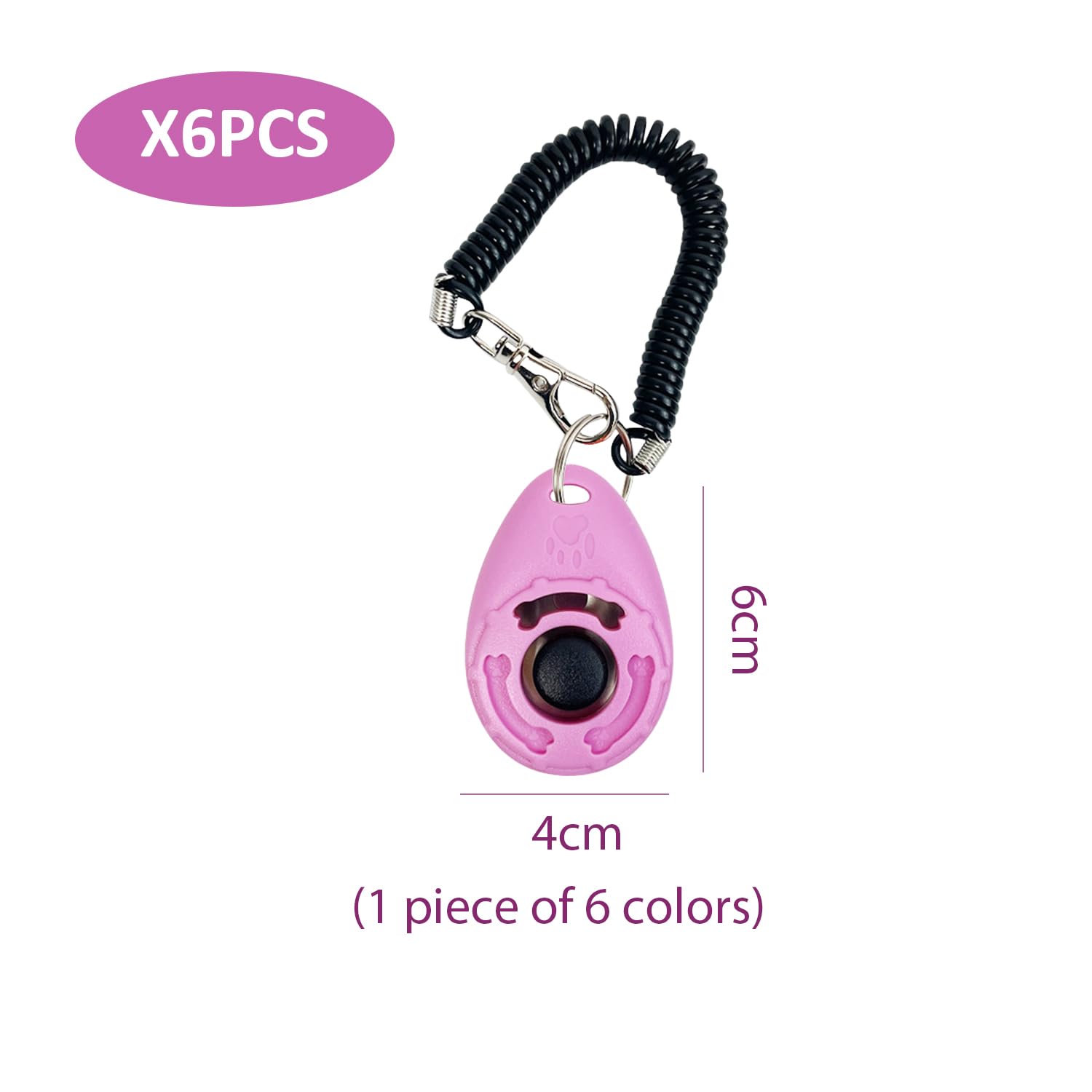 6 Allenatore per Animali Domestici, Strumenti per Gli Aiuti per Addestramento per Cani, Clicker di Addestramento per Cani, Forniture per Animali Domestici (Multicolori).