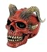 Pacific Giftware Red Devil Horned Skull Figurine Collectible Tabletop Dark Fantasy Accent 5 inch Tall