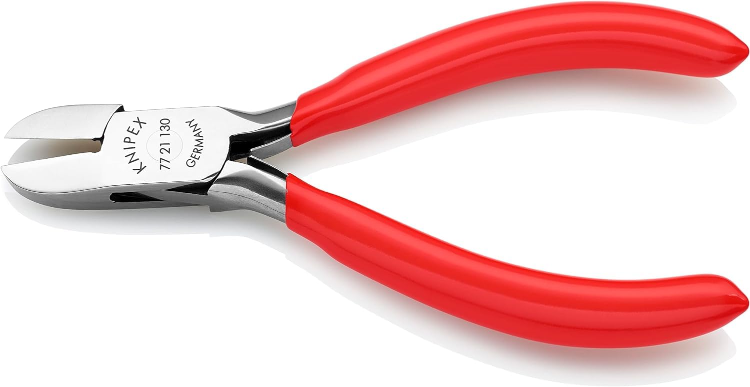 Knipex Szczypce tnące boczne dla elektroników z tworzywa sztucznego, powlekane 130 mm 77 21 130