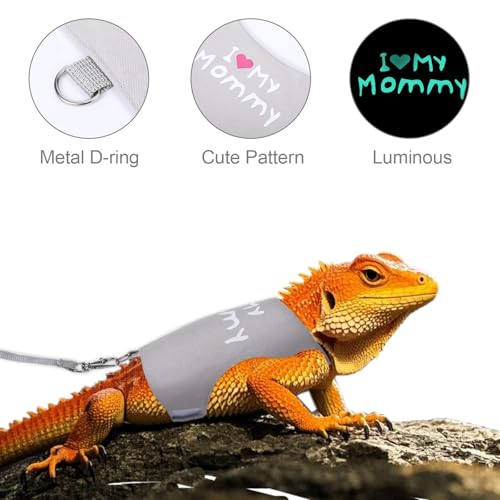 Image of Bearded Dragon Leash and Harness Set, Bearded Dragon Clothes for Lizards Harness Bearded Dragon Accessories for Tank, Cool Stuff for Bearded Dragons Kit Leopard Gecko Leash Bearded Dragon Costume