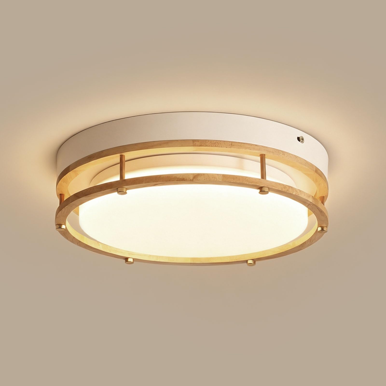 MELAYR 4782546 Ceiling Lights Wood 3000K Warm Flush Ceiling Lighting