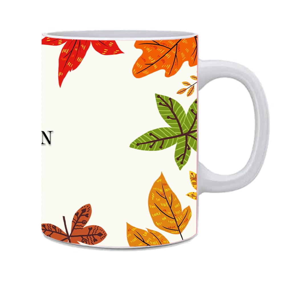 Elegant Autumn Printed Coffee Tea Mug: Crisp Air Serenity - Sip in Style! - 330ml