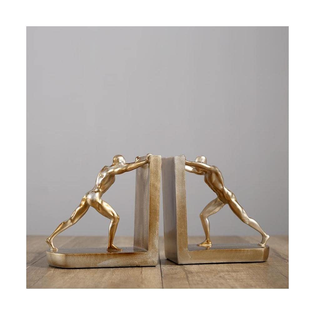 Nordic Character Bookends Żywiczne dekoracyjne podpórki do książek na półki Wytrzymałe, retro ograniczniki do książek,Metalowe podpórki do książek